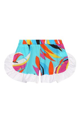 Детские хлопковые шорты EMILIO PUCCI бирюзового цвета по цене 14850 руб., арт. 9M6059/MC720/5-8 | Фото 1 Детские хлопковые шорты EMILIO PUCCI бирюзового цвета, арт. 9M6059/MC720/5-8 | Фото 1
