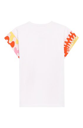 Детская хлопковая футболка EMILIO PUCCI белого цвета по цене 11700 руб., арт. 9M8022/MX170/10-14 | Фото 2 Детская хлопковая футболка EMILIO PUCCI белого цвета, арт. 9M8022/MX170/10-14 | Фото 2
