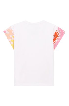 Детская хлопковая футболка EMILIO PUCCI белого цвета по цене 10600 руб., арт. 9M8022/MX170/5-8 | Фото 2 Детская хлопковая футболка EMILIO PUCCI белого цвета, арт. 9M8022/MX170/5-8 | Фото 2