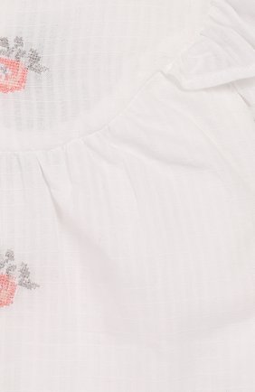 Детский хлопковый топ TARTINE ET CHOCOLAT белого цвета, арт. TQ12161/1M-1A | Фото 3 (Кросс-КТ НВ: Топ; Рукава: Короткие; Материал внешний: Хлопок; Материал подклада: Хлопок)