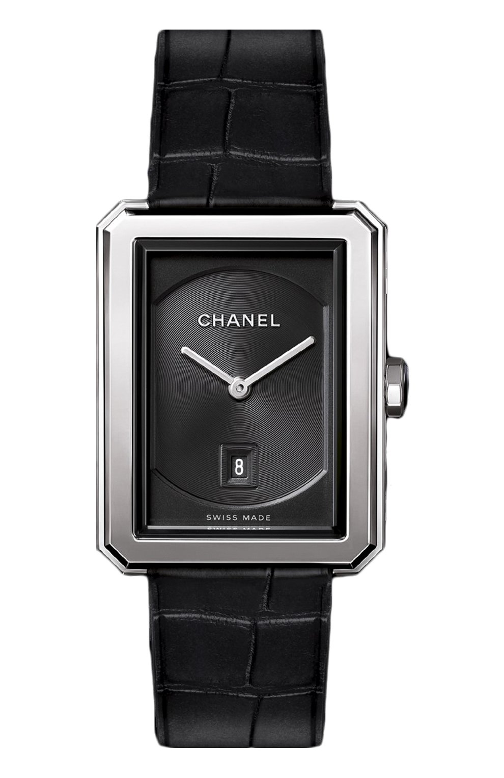 Женские часы boy-friend CHANEL бесцветного цвета, арт. H4884 | Фото 1 (Механизм: Кварц; Материал корпуса: Сталь; Цвет циферблата: Чёрный)