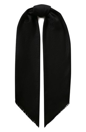 Женская шаль из смеси шелка и шерсти SAINT LAURENT синего цвета по цене 43800 руб., арт. 583612/3Y600 | Фото 1 Женская шаль из смеси шелка и шерсти SAINT LAURENT синего цвета, арт. 583612/3Y600 | Фото 1