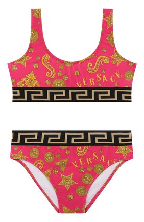 Детского раздельный купальник VERSACE розового цвета по цене 19700 руб., арт. YC000258/A233910/8A-14A | Фото 1 Детского раздельный купальник VERSACE розового цвета, арт. YC000258/A233910/8A-14A | Фото 1 (Материал внешний: Синтетический материал; Девочки Кросс-КТ: Купальники-пляж; Ростовка одежда: 10 - 11 лет | 140 - 146см, 16 лет | 164 см)