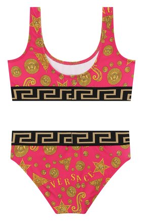 Детского раздельный купальник VERSACE розового цвета по цене 19700 руб., арт. YC000258/A233910/8A-14A | Фото 2 Детского раздельный купальник VERSACE розового цвета, арт. YC000258/A233910/8A-14A | Фото 2 (Материал внешний: Синтетический материал; Девочки Кросс-КТ: Купальники-пляж; Ростовка одежда: 10 - 11 лет | 140 - 146см, 16 лет | 164 см)