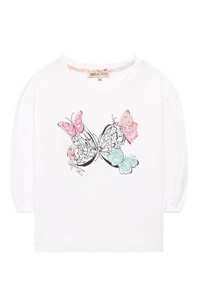 Детская хлопковый лонгслив EMILIO PUCCI белого цвета по цене 12800 руб., арт. 9M8173/MC960/10-14 | Фото 1 Детская хлопковый лонгслив EMILIO PUCCI белого цвета, арт. 9M8173/MC960/10-14 | Фото 1