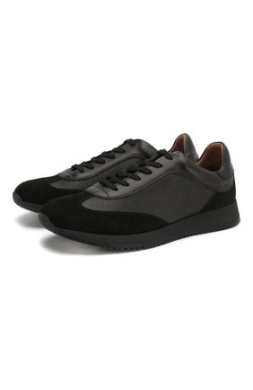 Мужские кожаные кроссовки GIANVITO ROSSI черного цвета по цене 39950 руб., арт. S25076.M1BLK.SBFNENN | Фото 1 Мужские кожаные кроссовки GIANVITO ROSSI черного цвета, арт. S25076.M1BLK.SBFNENN | Фото 1