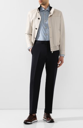 Мужская хлопковая рубашка KITON синего цвета по цене 41200 руб., арт. UCIH0730916 | Фото 2 Мужская хлопковая рубашка KITON синего цвета, арт. UCIH0730916 | Фото 2