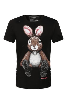 Мужская хлопковая футболка DOM REBEL черного цвета по цене 11850 руб., арт. B00TS/REGULAR T-SHIRT/H0LES | Фото 1 Мужская хлопковая футболка DOM REBEL черного цвета, арт. B00TS/REGULAR T-SHIRT/H0LES | Фото 1