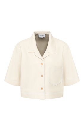 Женская рубашка NANUSHKA белого цвета по цене 29950 руб., арт. RHETT_0FF-WHITE_VEGAN LEATHER | Фото 1 Женская рубашка NANUSHKA белого цвета, арт. RHETT_0FF-WHITE_VEGAN LEATHER | Фото 1