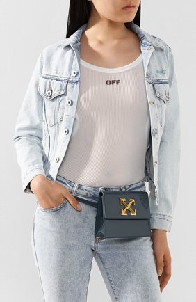 Женская поясная сумка 0.7 jitney OFF-WHITE зеленого цвета по цене 53000 руб., арт. 0WNA093T20LEA0025576 | Фото 2 Женская поясная сумка 0.7 jitney OFF-WHITE зеленого цвета, арт. 0WNA093T20LEA0025576 | Фото 2