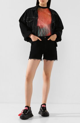 Женская хлопковая футболка OFF-WHITE оранжевого цвета по цене 39650 руб., арт. 0WAA049S20JER0072000 | Фото 2 Женская хлопковая футболка OFF-WHITE оранжевого цвета, арт. 0WAA049S20JER0072000 | Фото 2