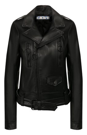 Женская кожаная куртка OFF-WHITE черного цвета по цене 176000 руб., арт. 0WJG002T20LEA0011076 | Фото 1 Женская кожаная куртка OFF-WHITE черного цвета, арт. 0WJG002T20LEA0011076 | Фото 1