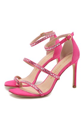 Женские замшевые босоножки STUART WEITZMAN фуксия цвета по цене 45350 руб., арт. S6155 | Фото 1 Женские замшевые босоножки STUART WEITZMAN фуксия цвета, арт. S6155 | Фото 1