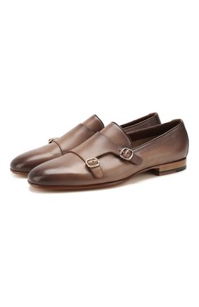Мужские кожаные монки SANTONI светло-коричневого цвета по цене 46700 руб., арт. MCNC13907LA3SGTHE49 | Фото 1 Мужские кожаные монки SANTONI светло-коричневого цвета, арт. MCNC13907LA3SGTHE49 | Фото 1