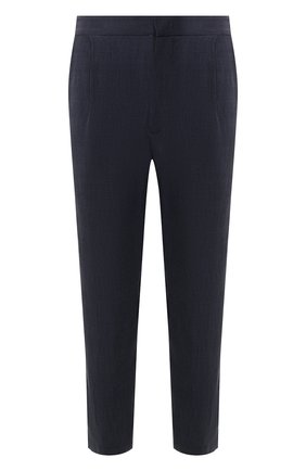 Мужские брюки GIORGIO ARMANI темно-синего цвета по цене 72050 руб., арт. 0SGPP0B6/T01G0 | Фото 1 Мужские брюки GIORGIO ARMANI темно-синего цвета, арт. 0SGPP0B6/T01G0 | Фото 1 (Материал внешний: Купро, Растительное волокно; Случай: Повседневный)