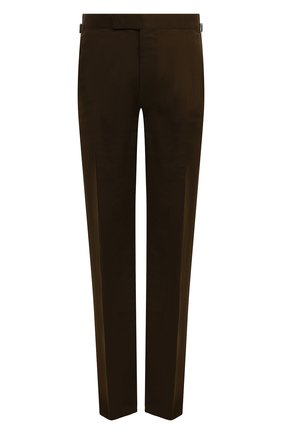 Мужские брюки из смеси хлопка и шелка TOM FORD хаки цвета по цене 85350 руб., арт. 774R24/610043 | Фото 1 Мужские брюки из смеси хлопка и шелка TOM FORD хаки цвета, арт. 774R24/610043 | Фото 1