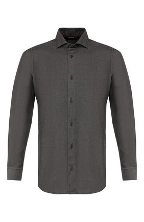Мужская хлопковая рубашка Z ZEGNA серого цвета по цене 19900 руб., арт. VU212/ZCSF1 | Фото 1 Мужская хлопковая рубашка Z ZEGNA серого цвета, арт. VU212/ZCSF1 | Фото 1 (Длина (для топов): Стандартные; Рукава: Длинные; Материал внешний: Хлопок; Случай: Повседневный; Мужское Кросс-КТ: Рубашка-одежда; Манжеты: На пуговицах; Воротник: Акула; Принт: Однотонные)