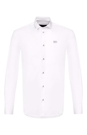 Мужская хлопковая рубашка PHILIPP PLEIN белого цвета по цене 40770 руб., арт. S20C MRP1187 PTE003N | Фото 1 Мужская хлопковая рубашка PHILIPP PLEIN белого цвета, арт. S20C MRP1187 PTE003N | Фото 1