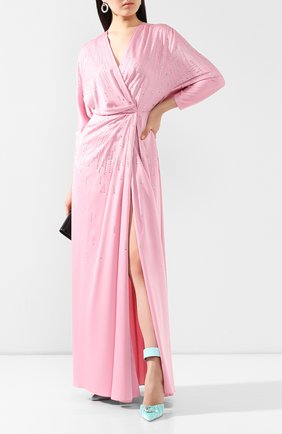 Женское платье-макси JENNY PACKHAM розового цвета по цене 209000 руб., арт. JJD137L | Фото 2 Женское платье-макси JENNY PACKHAM розового цвета, арт. JJD137L | Фото 2