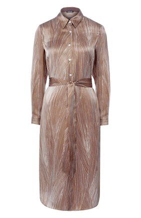Женское шелковое платье KITON коричневого цвета по цене 109000 руб., арт. D49353K09S83 | Фото 1 Женское шелковое платье KITON коричневого цвета, арт. D49353K09S83 | Фото 1