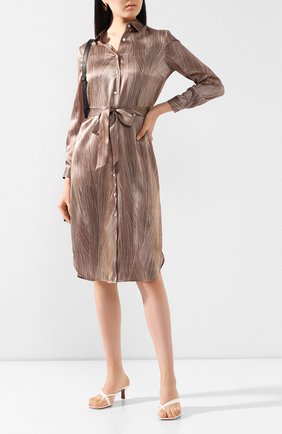 Женское шелковое платье KITON коричневого цвета по цене 109000 руб., арт. D49353K09S83 | Фото 2 Женское шелковое платье KITON коричневого цвета, арт. D49353K09S83 | Фото 2
