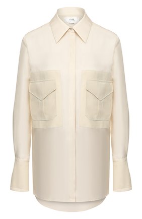 Женская шелковая рубашка VICTORIA, VICTORIA BECKHAM кремвого цвета по цене 33950 руб., арт. 2220WSH000942A | Фото 1 Женская шелковая рубашка VICTORIA, VICTORIA BECKHAM кремвого цвета, арт. 2220WSH000942A | Фото 1