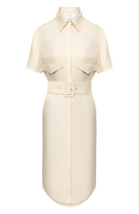 Женское шелковое платье VICTORIA, VICTORIA BECKHAM кремвого цвета по цене 49250 руб., арт. 2220WDR001020A | Фото 1 Женское шелковое платье VICTORIA, VICTORIA BECKHAM кремвого цвета, арт. 2220WDR001020A | Фото 1