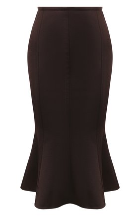 Женская юбка из вискозы MARNI темно-коричневого цвета, арт. G0JE0266A0/TV747 | Фото 1 (Длина Ж (юбки, платья, шорты): Миди; Женское Кросс-КТ: Юбка-одежда, Юбка-карандаш; Материал внешний: Вискоза)