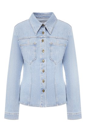 Женская джинсовая куртка NANUSHKA голубого цвета по цене 22650 руб., арт. B0DHI_LIGHT BLUE_STRETCH DENIM | Фото 1 Женская джинсовая куртка NANUSHKA голубого цвета, арт. B0DHI_LIGHT BLUE_STRETCH DENIM | Фото 1