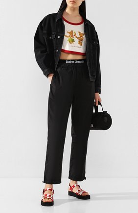 Женская хлопковый топ PALM ANGELS белого цвета по цене 21650 руб., арт. PWAD029S20JER0010360 | Фото 2 Женская хлопковый топ PALM ANGELS белого цвета, арт. PWAD029S20JER0010360 | Фото 2