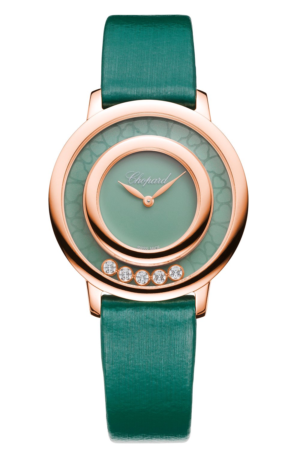 Женские часы happy diamonds icons round green agate CHOPARD зеленого цвета, арт. 209429-5107 | Фото 1