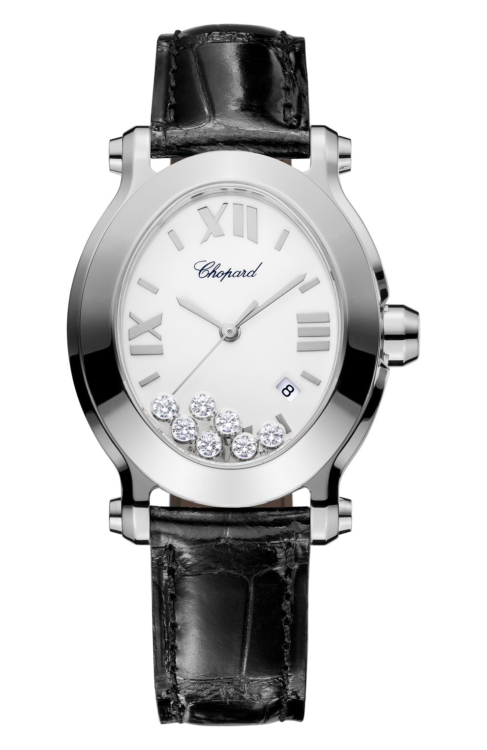 Женские часы happy sport oval CHOPARD белого цвета, арт. 278546-3001 | Фото 1