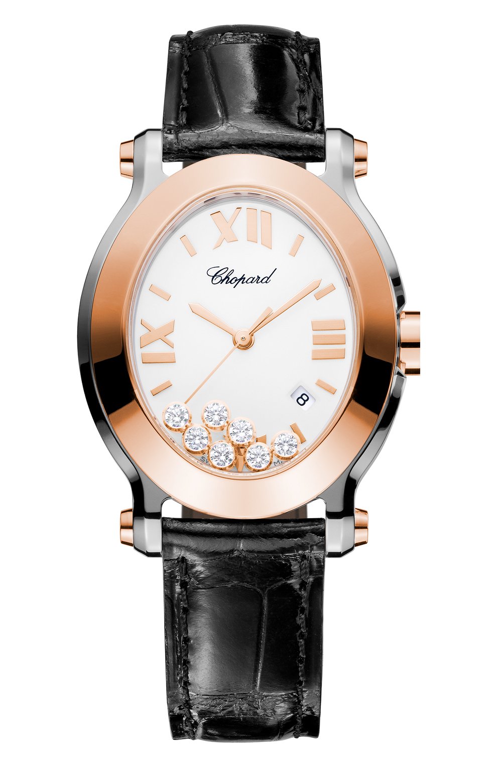 Женские часы happy sport oval CHOPARD белого цвета, арт. 278546-6001 | Фото 1