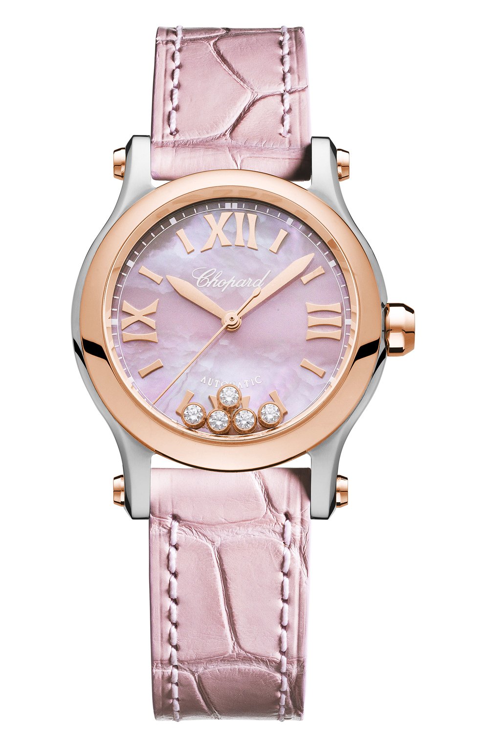 Женские часы happy sport automatic CHOPARD розового цвета, арт. 278573-6011 | Фото 1