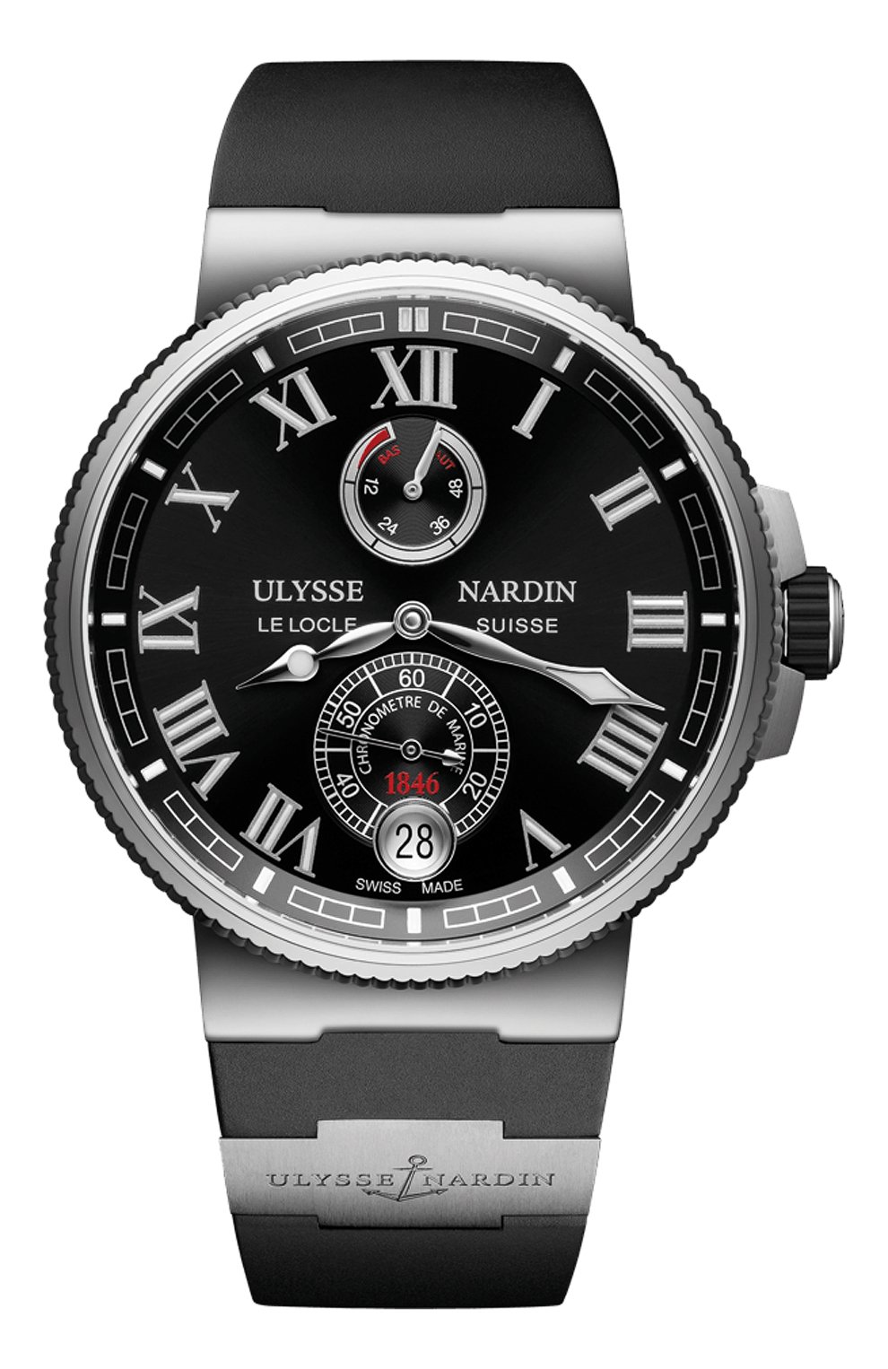 Мужские часы chronometer ULYSSE NARDIN черного цвета, арт. 1183-126-3/42 | Фото 1