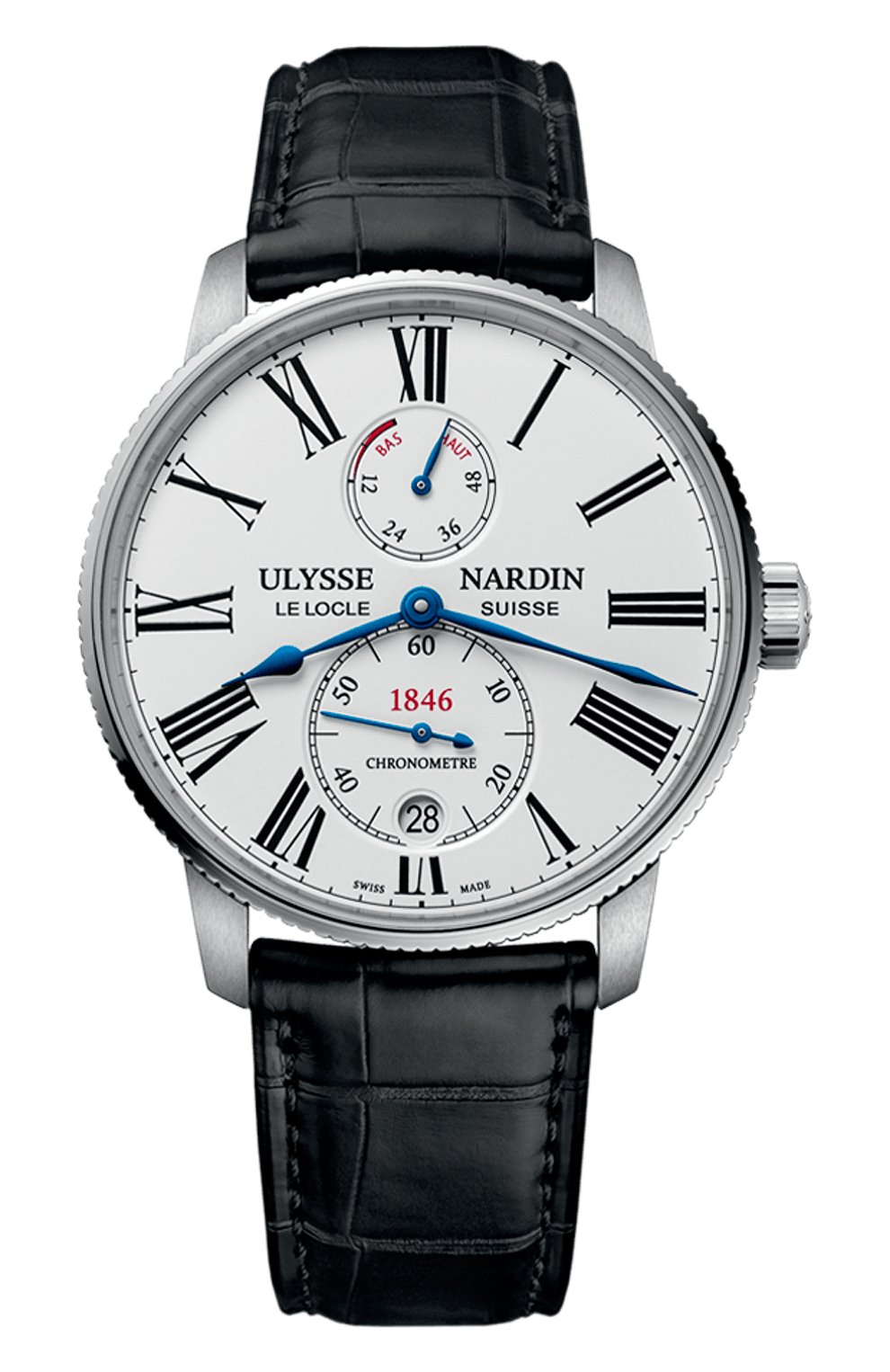 Мужские часы torpilleur ULYSSE NARDIN бесцветного цвета, арт. 1183-310/40 | Фото 1 (Механизм: Автомат; Материал корпуса: Сталь; Цвет циферблата: Белый)
