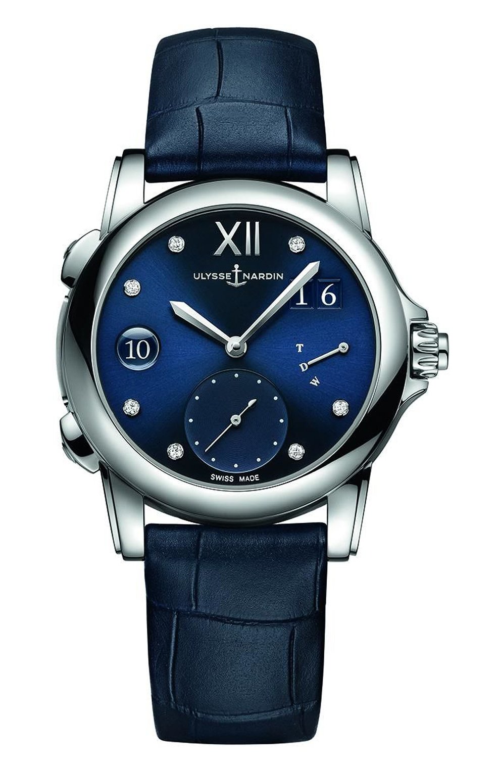 Женские часы dual time lady ULYSSE NARDIN синего цвета, арт. 3243-222/393 | Фото 1