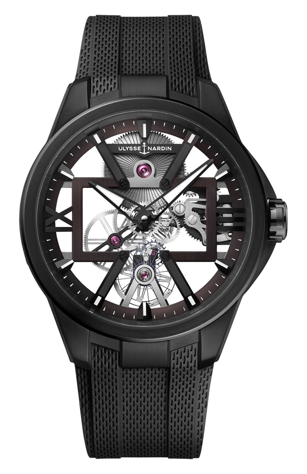 Мужские часы skeleton x ULYSSE NARDIN серого цвета, арт. 3713-260-3/BLACK | Фото 1