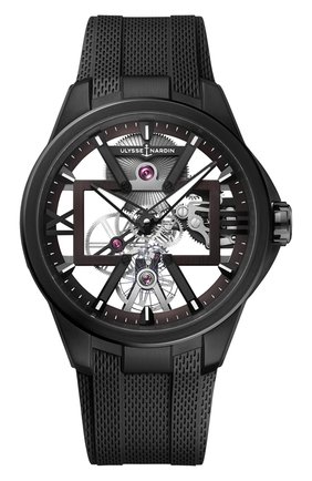 Мужские часы skeleton x ULYSSE NARDIN серого цвета по цене 1278000 руб., арт. 3713-260-3/BLACK | Фото 1 Мужские часы skeleton x ULYSSE NARDIN серого цвета, арт. 3713-260-3/BLACK | Фото 1