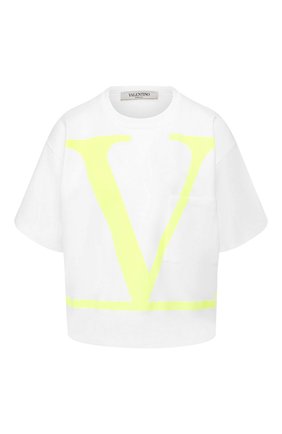 Женская хлопковая футболка VALENTINO белого цвета по цене 48600 руб., арт. TB0MG06F5GQ | Фото 1 Женская хлопковая футболка VALENTINO белого цвета, арт. TB0MG06F5GQ | Фото 1