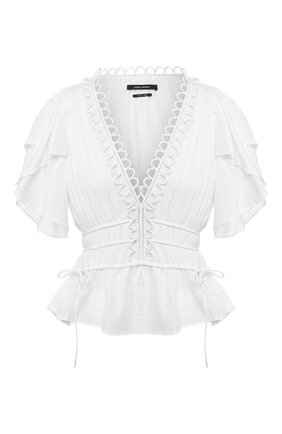 Женская хлопковая блузка ISABEL MARANT белого цвета по цене 39750 руб., арт. HT1739-20E021I/YEMILA | Фото 1 Женская хлопковая блузка ISABEL MARANT белого цвета, арт. HT1739-20E021I/YEMILA | Фото 1
