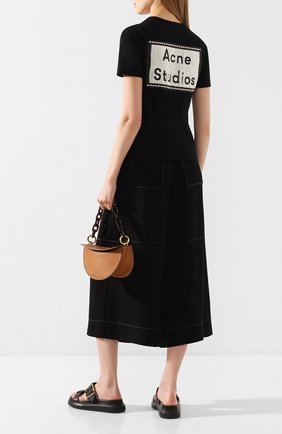 Женская хлопковая футболка ACNE STUDIOS черного цвета по цене 14800 руб., арт. AL0111/W | Фото 2 Женская хлопковая футболка ACNE STUDIOS черного цвета, арт. AL0111/W | Фото 2