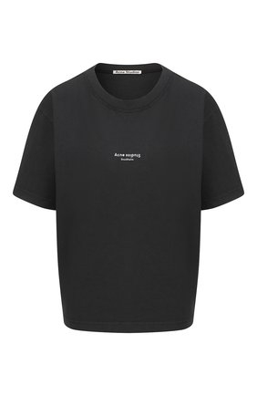 Женская хлопковая футболка ACNE STUDIOS черного цвета по цене 14800 руб., арт. AL0135/W | Фото 1 Женская хлопковая футболка ACNE STUDIOS черного цвета, арт. AL0135/W | Фото 1