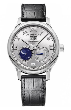 Мужские часы lunar big date CHOPARD серебряного цвета по цене 2342350 руб., арт. 161969-1001 | Фото 1 Мужские часы lunar big date CHOPARD серебряного цвета, арт. 161969-1001 | Фото 1