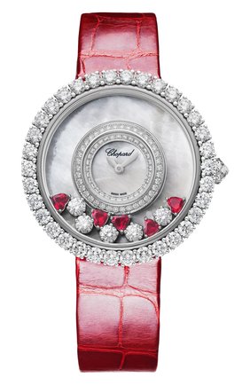 Женские часы happy diamonds icons round "ruby heart" CHOPARD перламутрового цвета по цене 4060600 руб., арт. 204445-1006 | Фото 1 Женские часы happy diamonds icons round "ruby heart" CHOPARD перламутрового цвета, арт. 204445-1006 | Фото 1