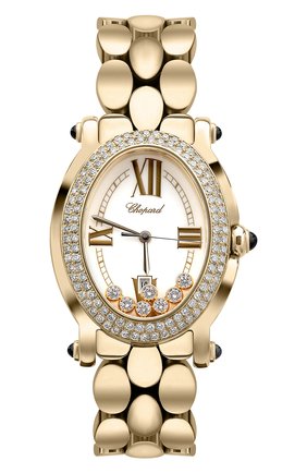 Женские часы CHOPARD бесцветного цвета, арт. 277079-0002 | Фото 1 (Материал корпуса: Жёлтое золото; Цвет циферблата: Белый; Механизм: Кварц)
