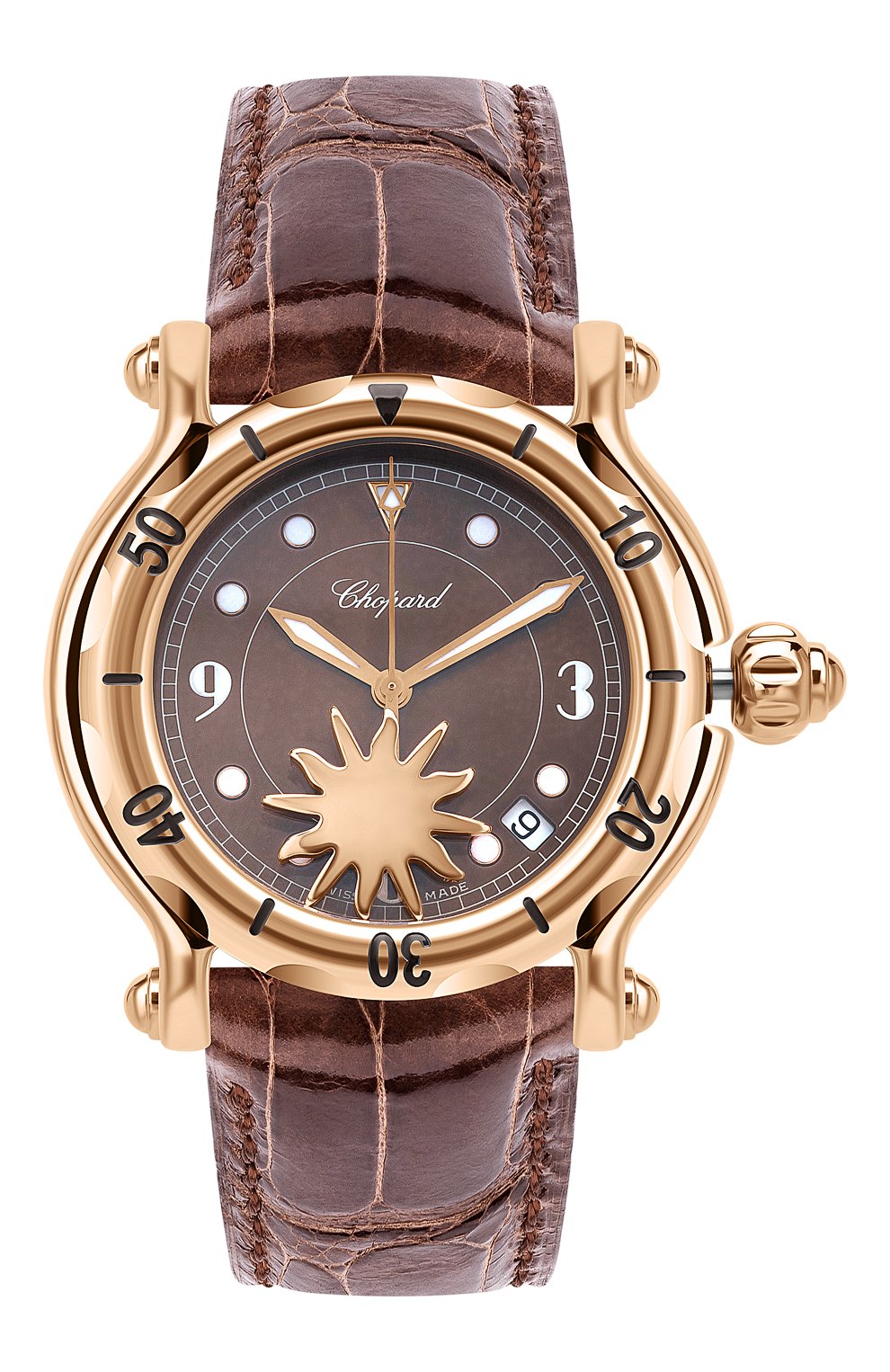Женские часы happy sun CHOPARD коричневого цвета, арт. 283578-5001 | Фото 1