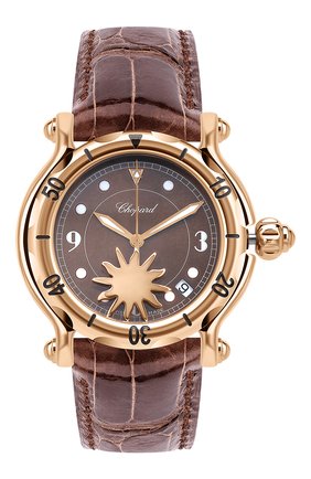 Женские часы happy sun CHOPARD бесцветного цвета, арт. 283578-5001 | Фото 1 (Материал корпуса: Розовое золото; Цвет циферблата: Другое; Механизм: Кварц)