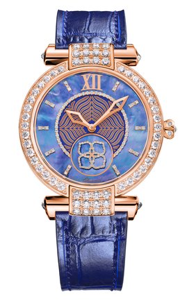 Женские часы imperiale CHOPARD бесцветного цвета, арт. 384296-5001 | Фото 1 (Материал корпуса: Розовое золото; Цвет циферблата: Синий; Механизм: Автомат)
