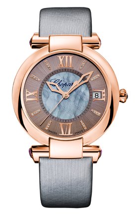 Женские часы rose gold date grey CHOPARD бесцветного цвета, арт. 384822-5005 | Фото 1 (Материал корпуса: Розовое золото; Цвет циферблата: Перламутровый; Механизм: Автомат)